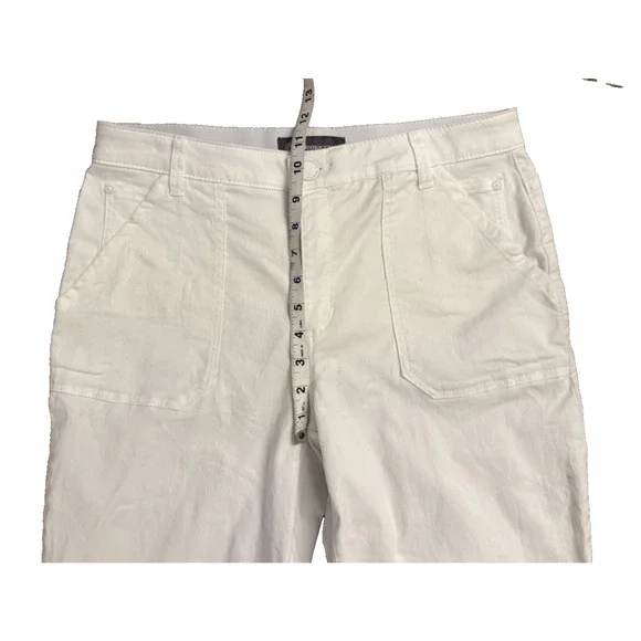 Democracy Jeans Womens Size 8 White Raw Hem Flared Ab Solution Technology - Picture 6 of 10